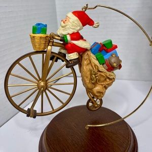 Vintage 1982 Hallmark “Cycling Santa” keepsake ornament